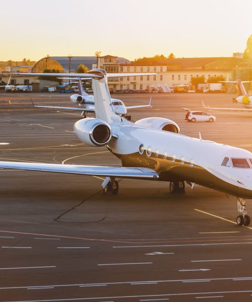 Private jet plane at airport